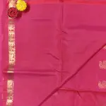 Rani Pink with peacock motifs soft silk saree