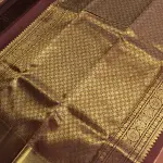 Rust Orange small motifs rich border silk saree