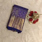 Royal Blue brocade rich border and pallu silk saree