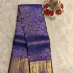 Royal Blue brocade rich border and pallu silk saree