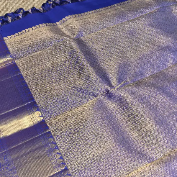 Royal Blue brocade rich border and pallu silk saree