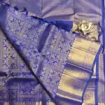 Royal Blue brocade rich border and pallu silk saree