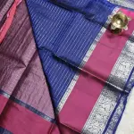 Dark lavender with maroon border checks silk saree
