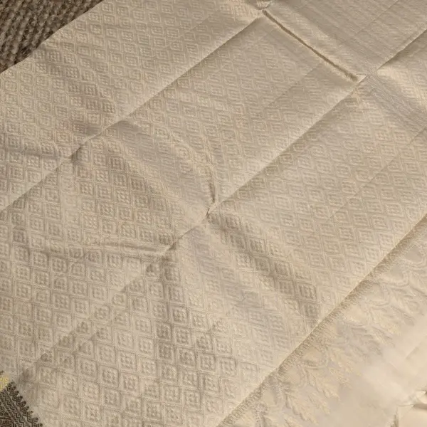 Cream with Elegant border soft silk saree