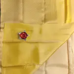 Cream microchecks with yellow border silk saree
