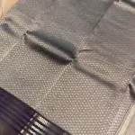 Beige with Navy blue border silk saree