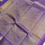 Red with purple small motifs pure silk saree