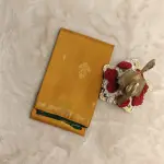 Mustard Yellow with Green contrast small motifs silk saree