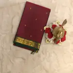 Maroon and green border small motifs silk saree