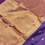 Purple with brick red bentex border silk saree