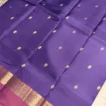 Purple with brick red bentex border silk saree
