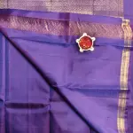 Purple plain elegant border silk saree