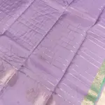 Lavender with pista green silver border silk saree