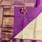 Soft Cream with Pink border silk saree