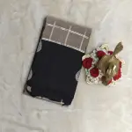 Grey with black checks silk saree