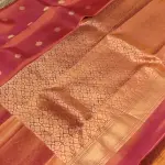 Orange Peacock motifs silk saree