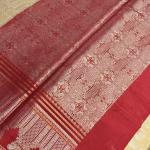 Lemon yellow and red border benaras saree
