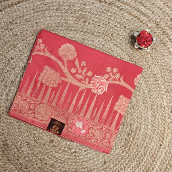 Red contemporary design benaras saree