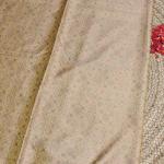 Lemon yellow with pink and green design benaras saree