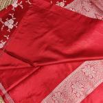 Red jaal pattern Benaras saree