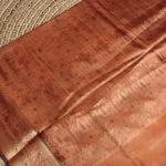 Light orange Meenakari work Benaras saree