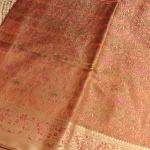 Light orange Meenakari work Benaras saree
