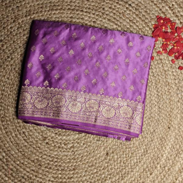 Purple with buttas Benaras saree