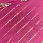 Rani pink with lehariya border pure raw mango silk saree