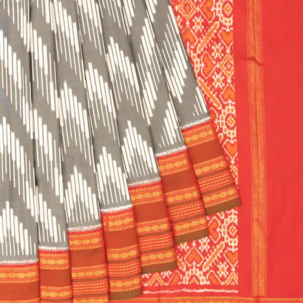 Kanchipuram Silk Ikat Grey Saree