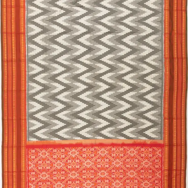 Kanchipuram Silk Ikat Grey Saree