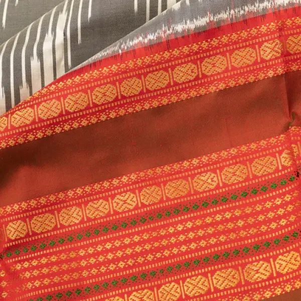 Kanchipuram Silk Ikat Grey Saree
