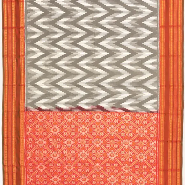 Kanchipuram Silk Ikat Grey Saree